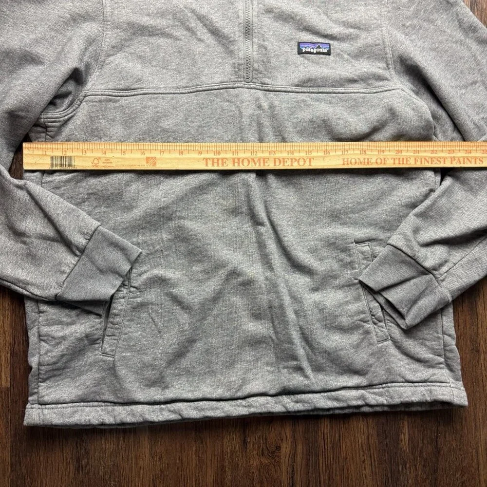 Patagonia Pullover Sweater L Men's 1/4 Zip Pockets Gray Tie Waist - Picture 5 of 6